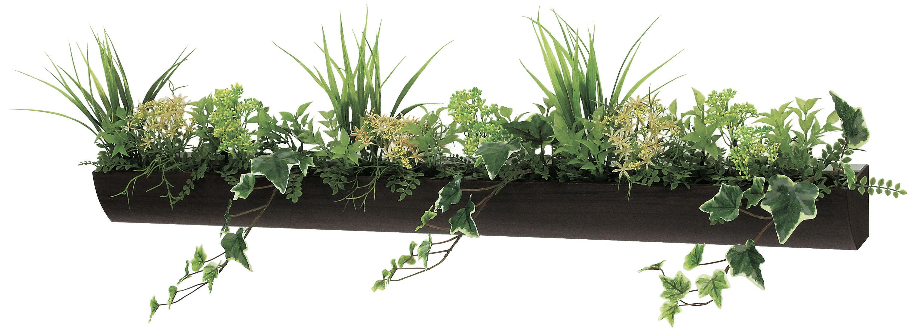 デザインポット GR4059 ｜フェイクグリーン 壁掛け アールタイプ セピア