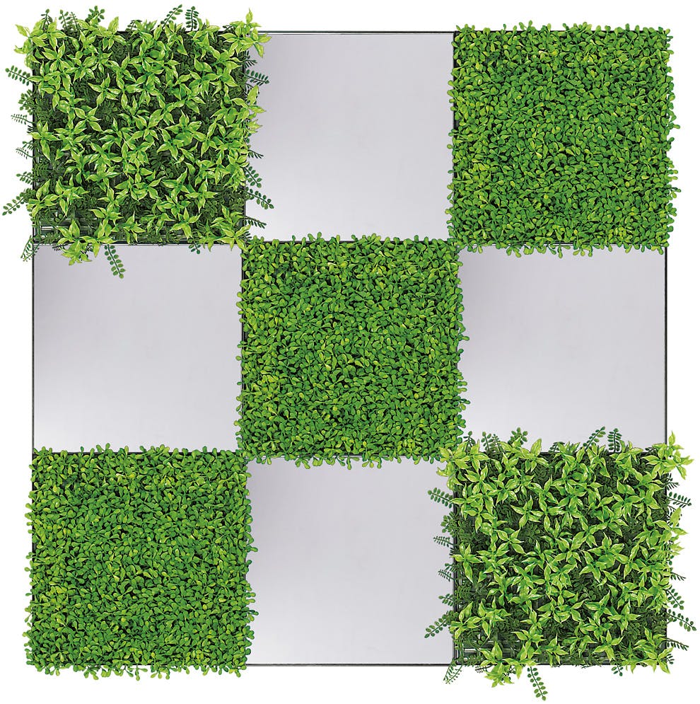 組み合わせグリーン GM1794 45角9連｜フェイクグリーン 壁面緑化 鏡面