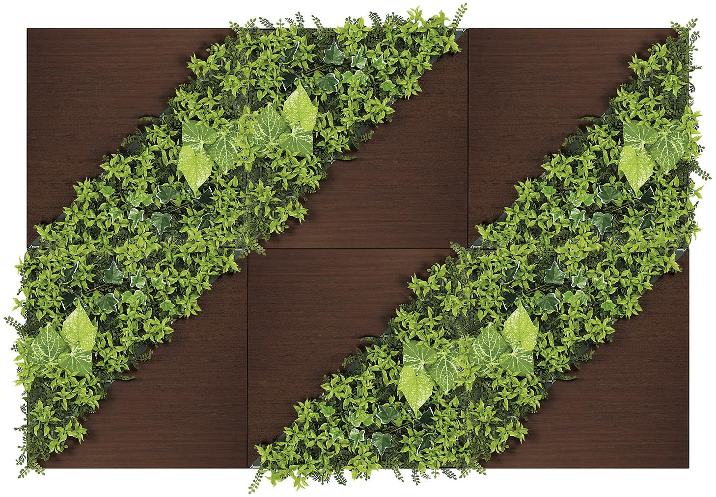 組み合わせグリーン GM1778 30角5連｜フェイクグリーン 壁面緑化 木調