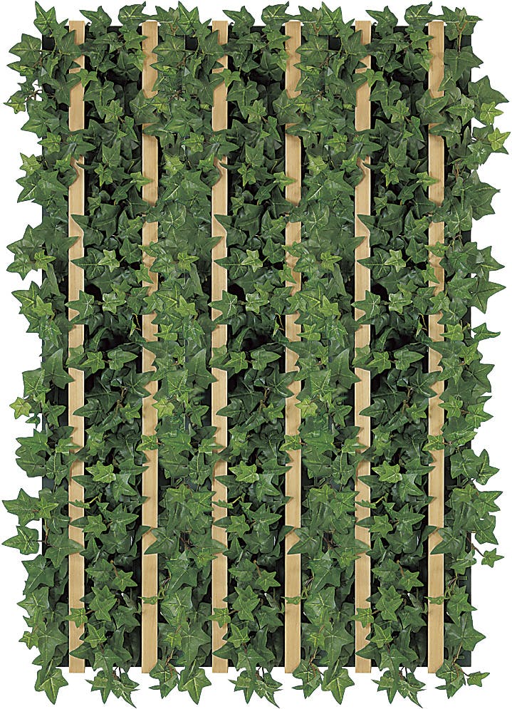 連接グリーン GM1597 3連｜フェイクグリーン 壁面緑化 木桟付きライン