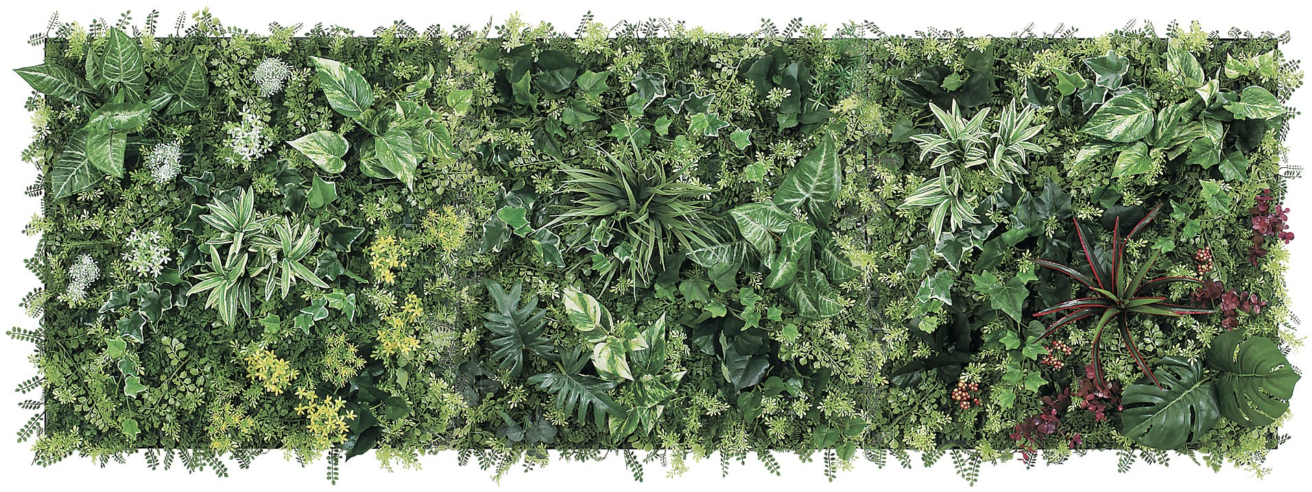 連接グリーン GM1678 90角3連｜フェイクグリーン 壁面緑化 彩り豊か