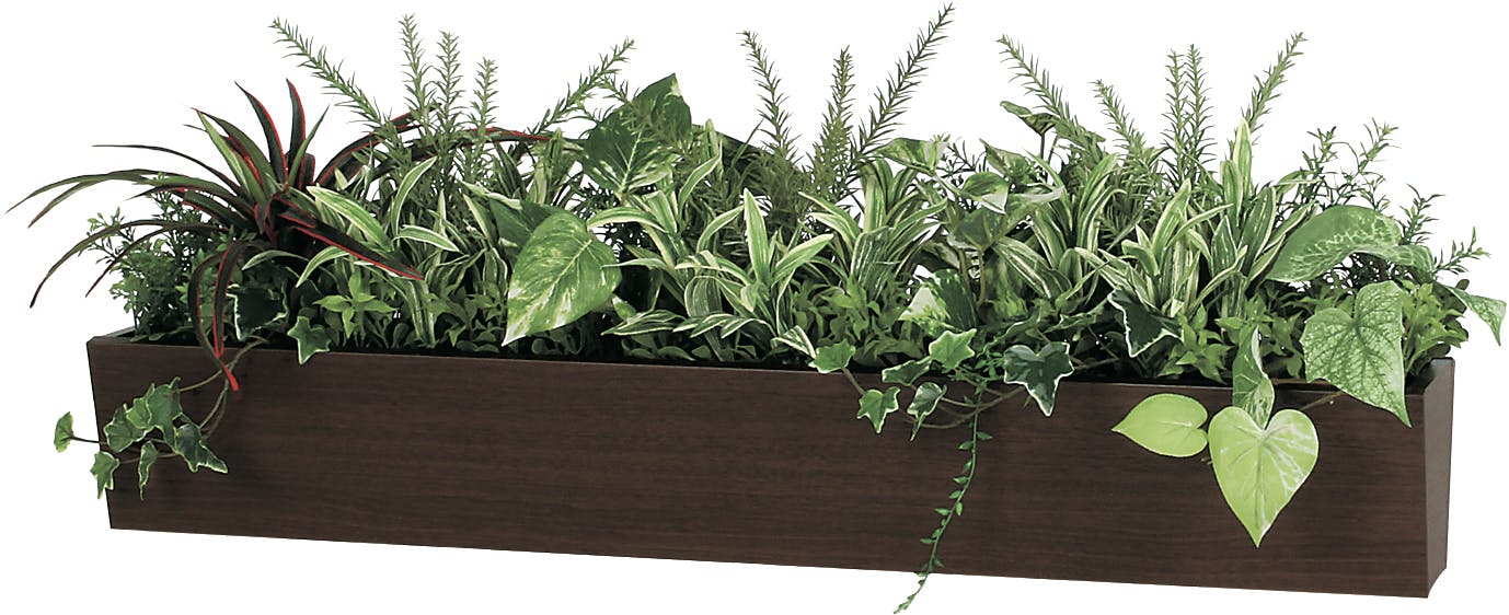 卓上間仕切りポット GR4297 ｜フェイクグリーン 卓上 斜めボックス(中