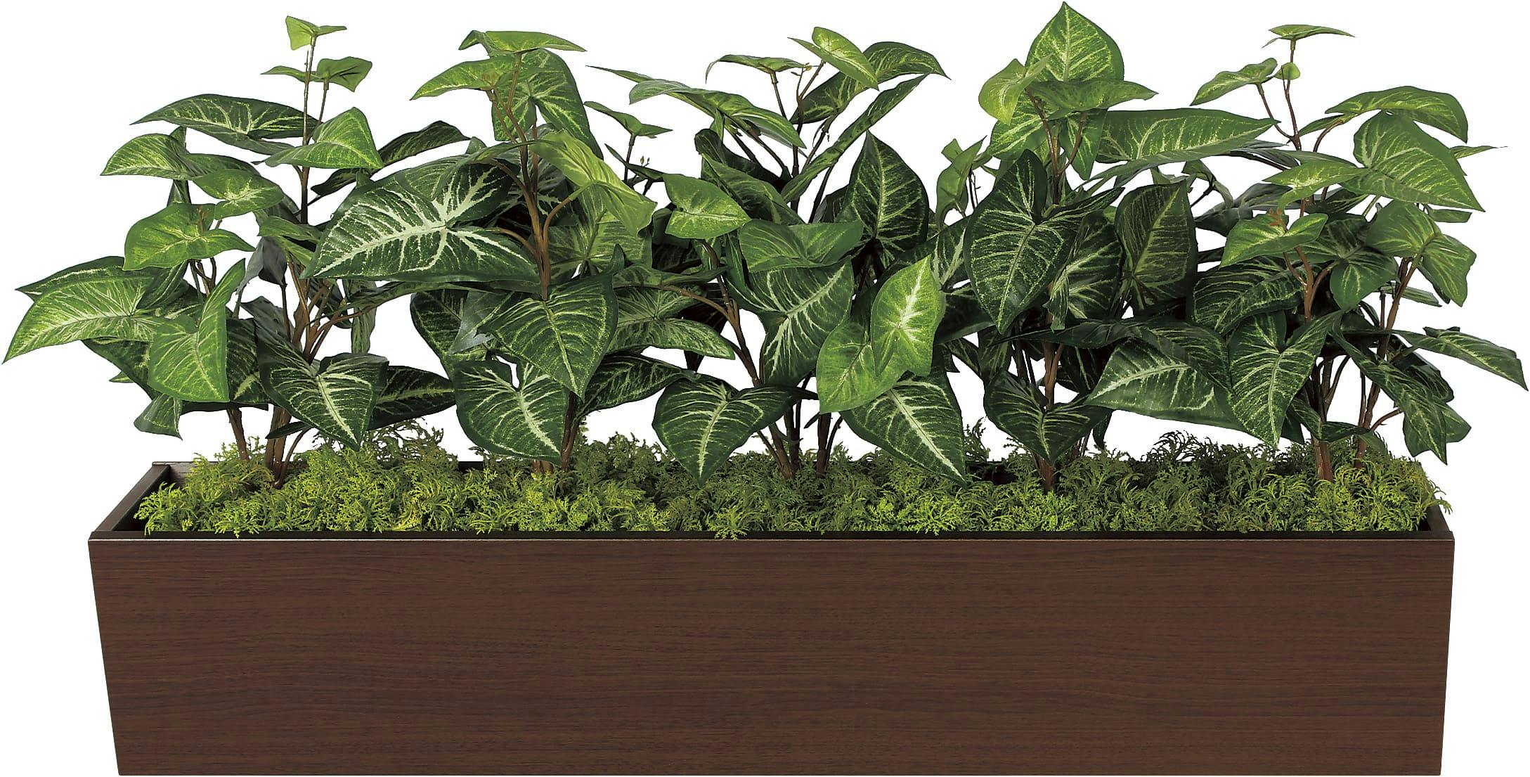 卓上間仕切りポット GR4326 ｜フェイクグリーン 卓上 斜めボックス(大