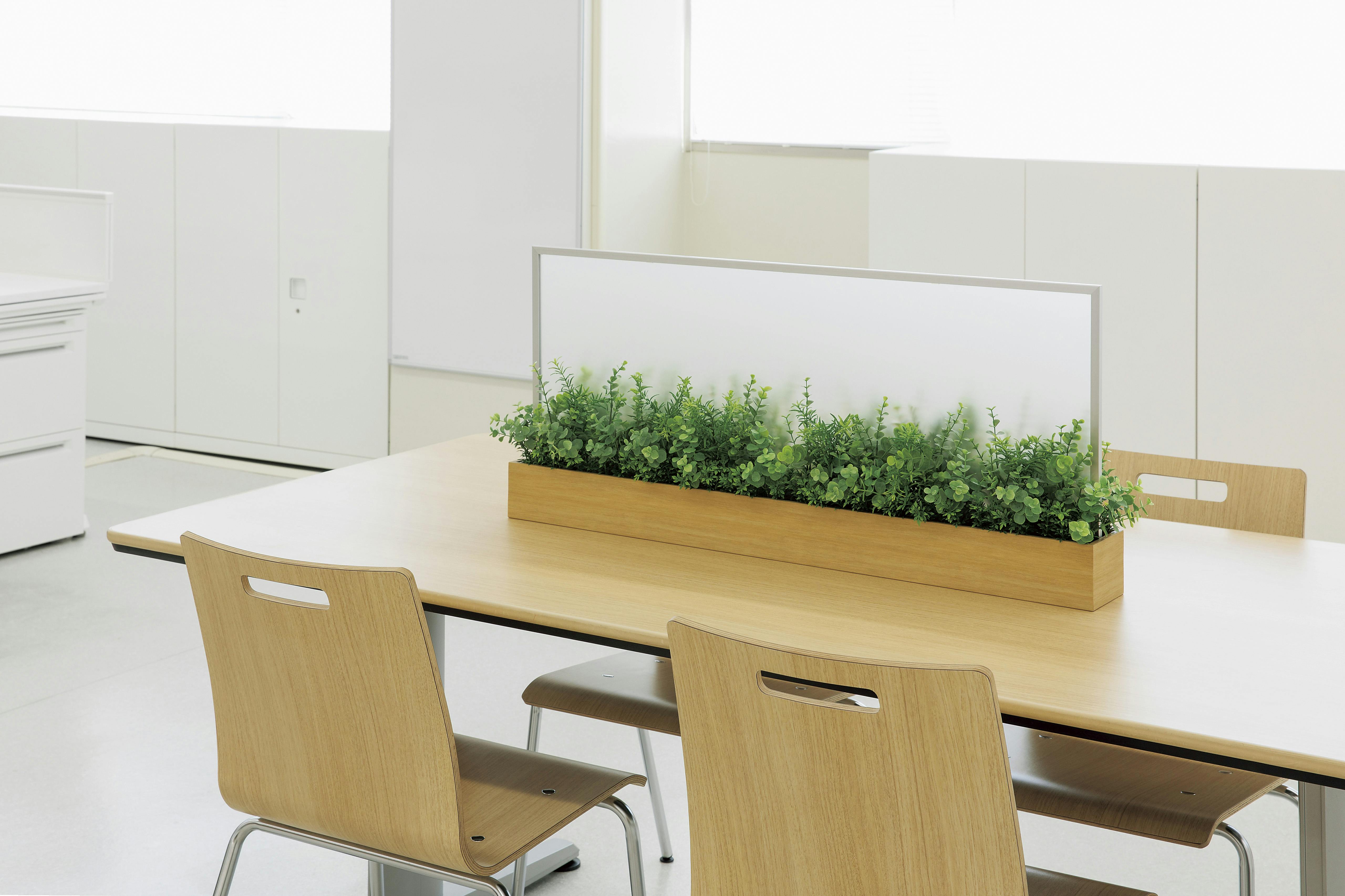 卓上間仕切りポット GR4234 H400｜フェイクグリーン 卓上 スモーク