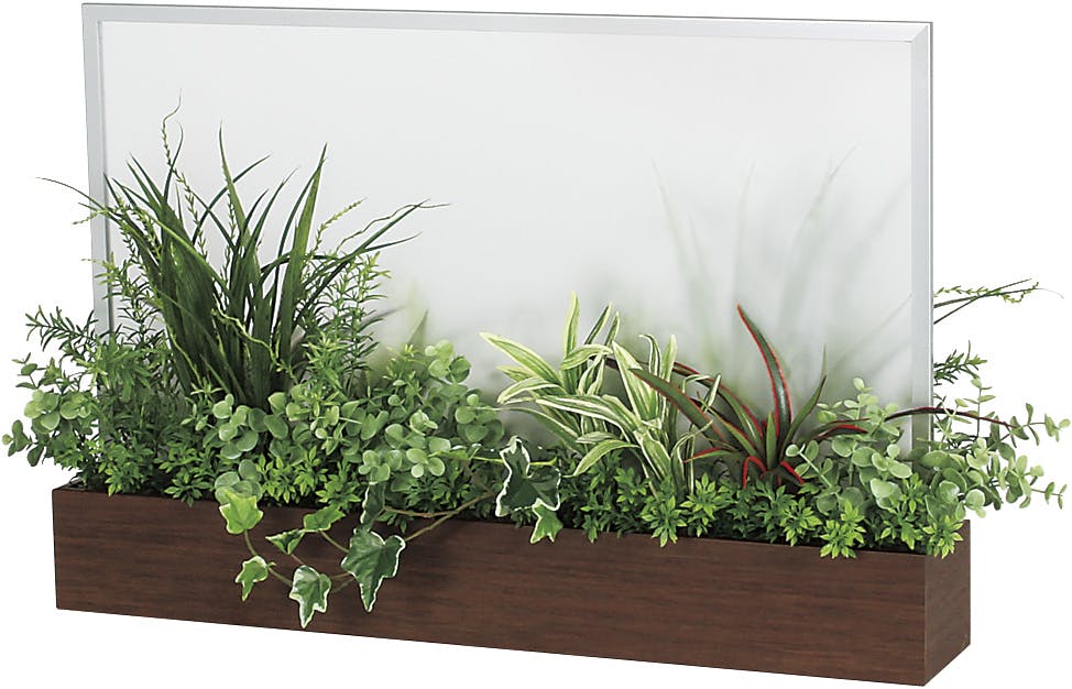 卓上間仕切りポット GR4235 H400｜フェイクグリーン 卓上 スモーク